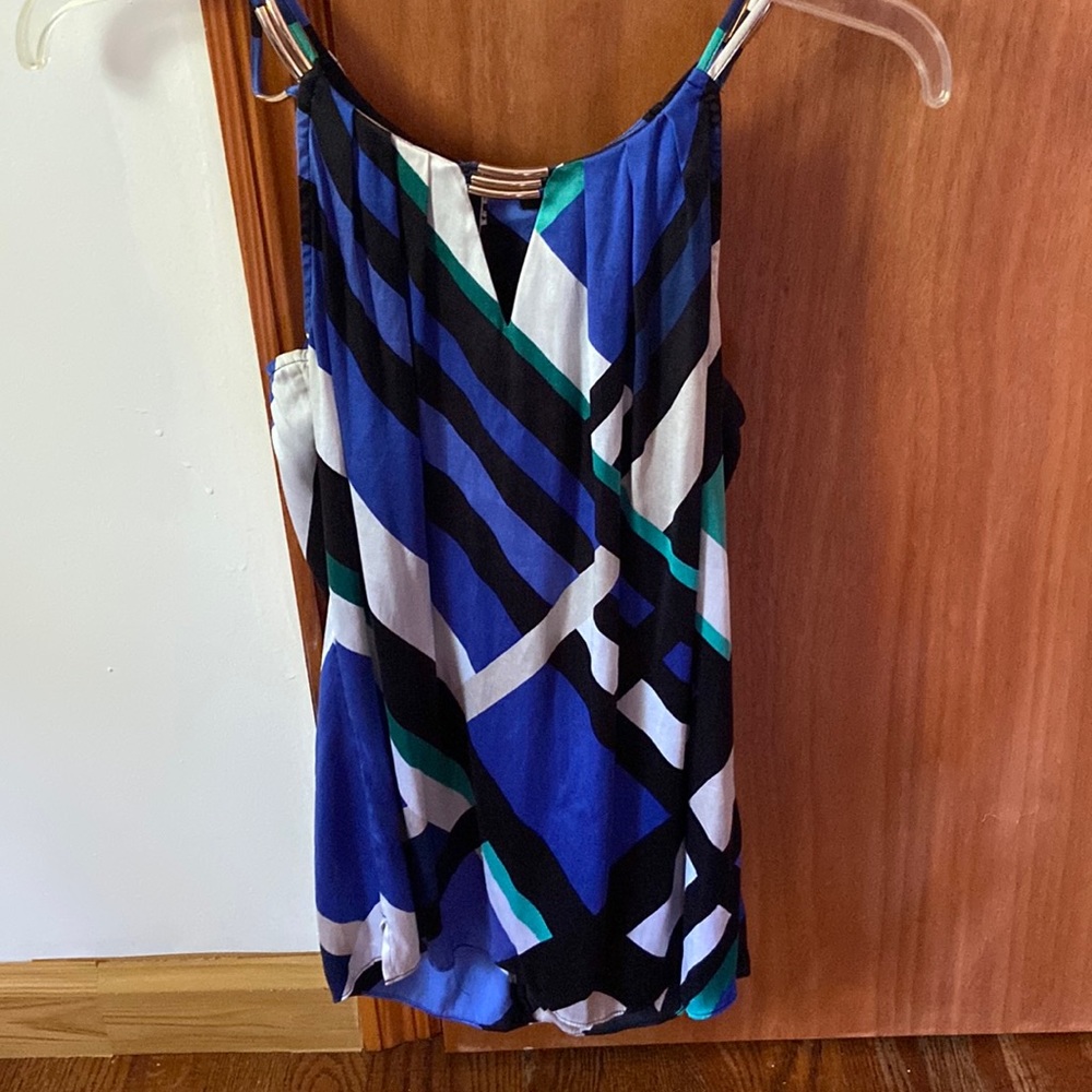 White House Black Market silk Tank Top Colorblock Gorgeous 0